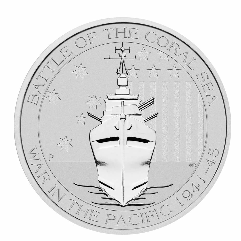 Australia 1/2 oz Silver 2015 American Memorial WWII Battle of the Coral Sea