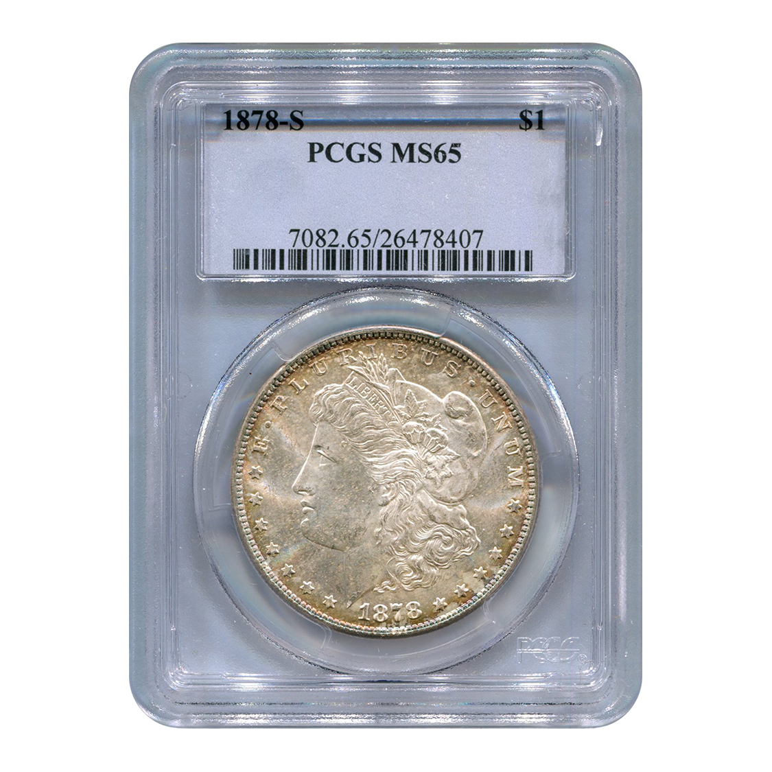 Certified Morgan Silver Dollar 1878-S MS65 PCGS