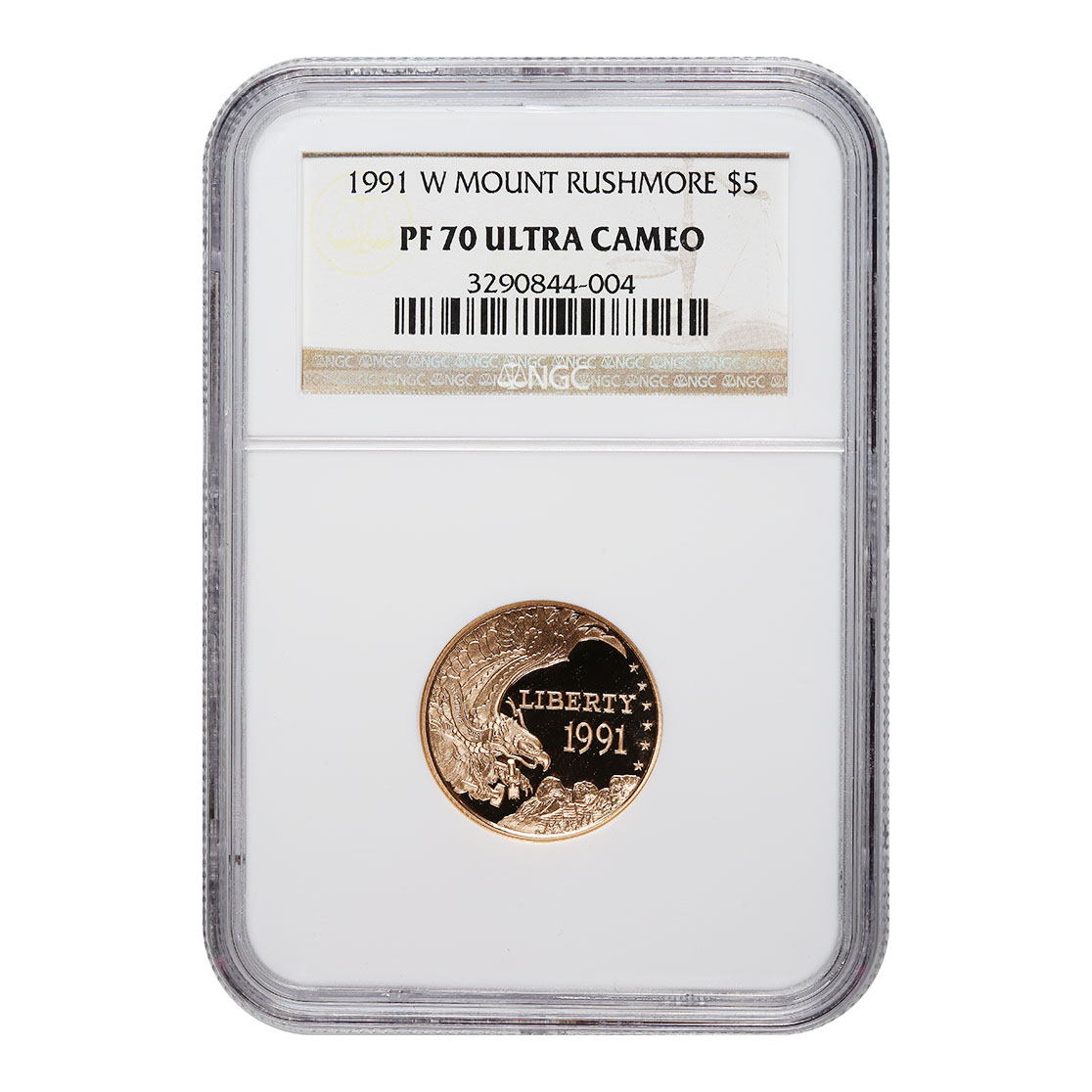 Certified Commemorative $5 Gold 1991-W Mount Rushmore PF70 NGC