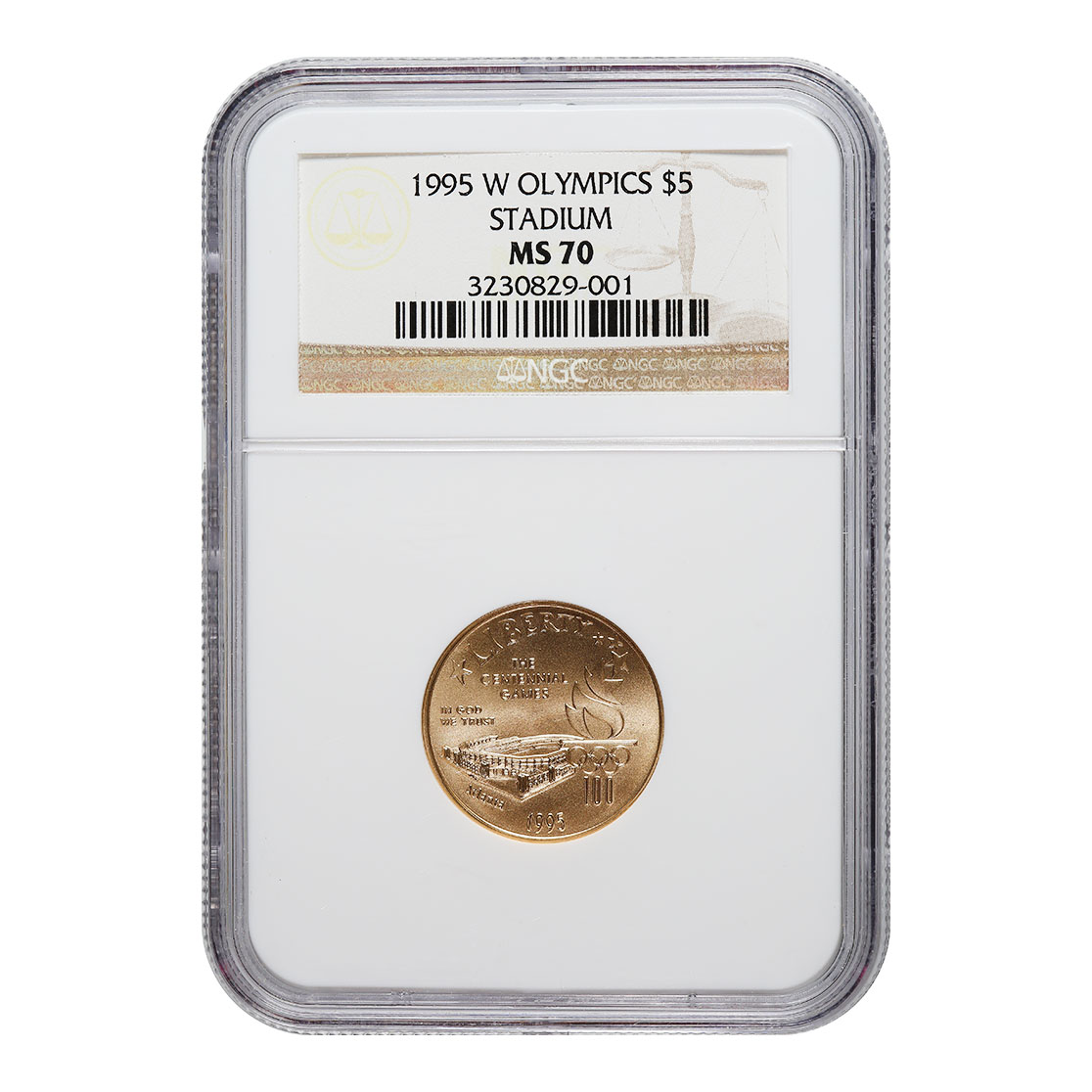 Certified Commemorative $5 Gold 1995-W Stadium MS70 NGC