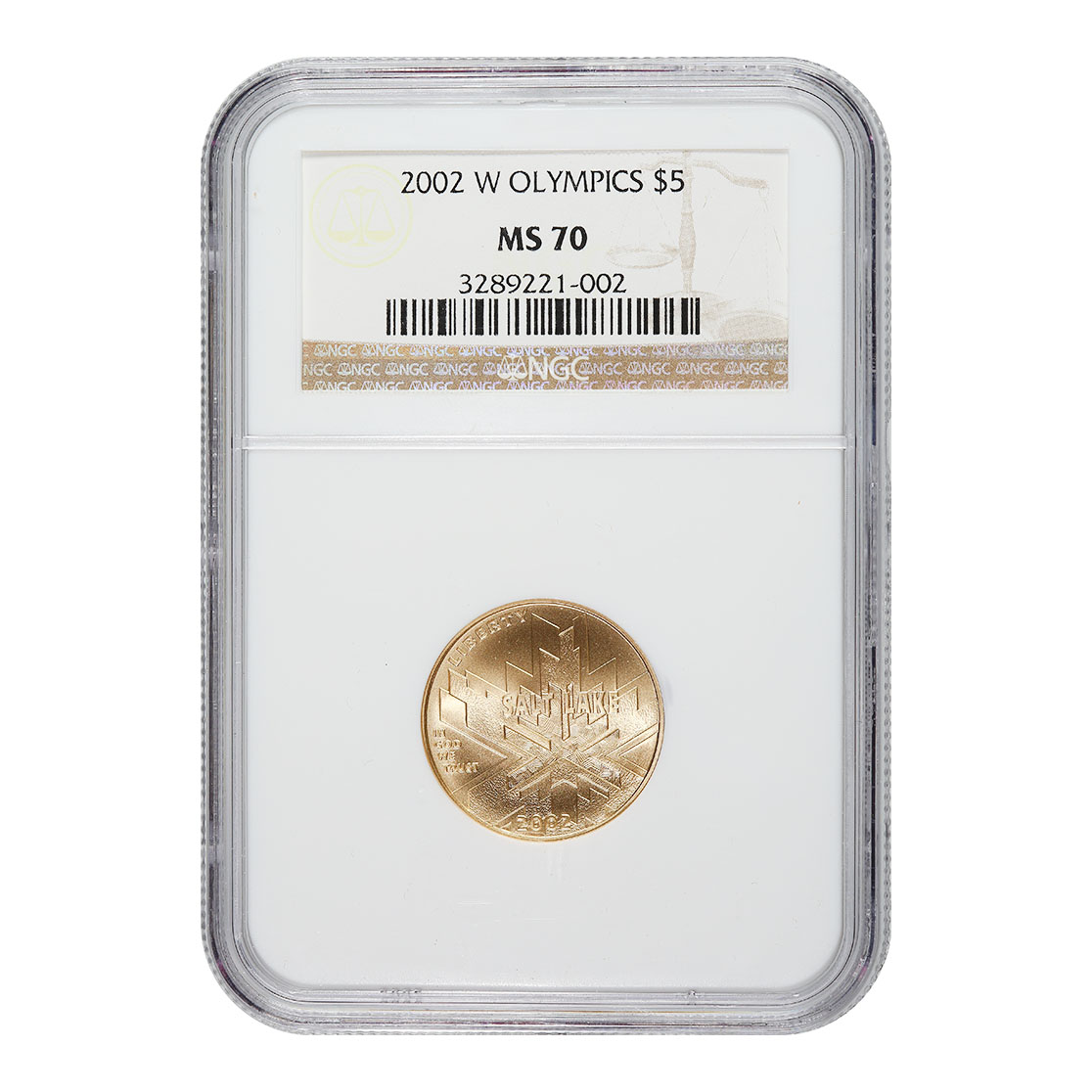 Certified Commemorative $5 Gold 2002-W Olympics MS70 NGC
