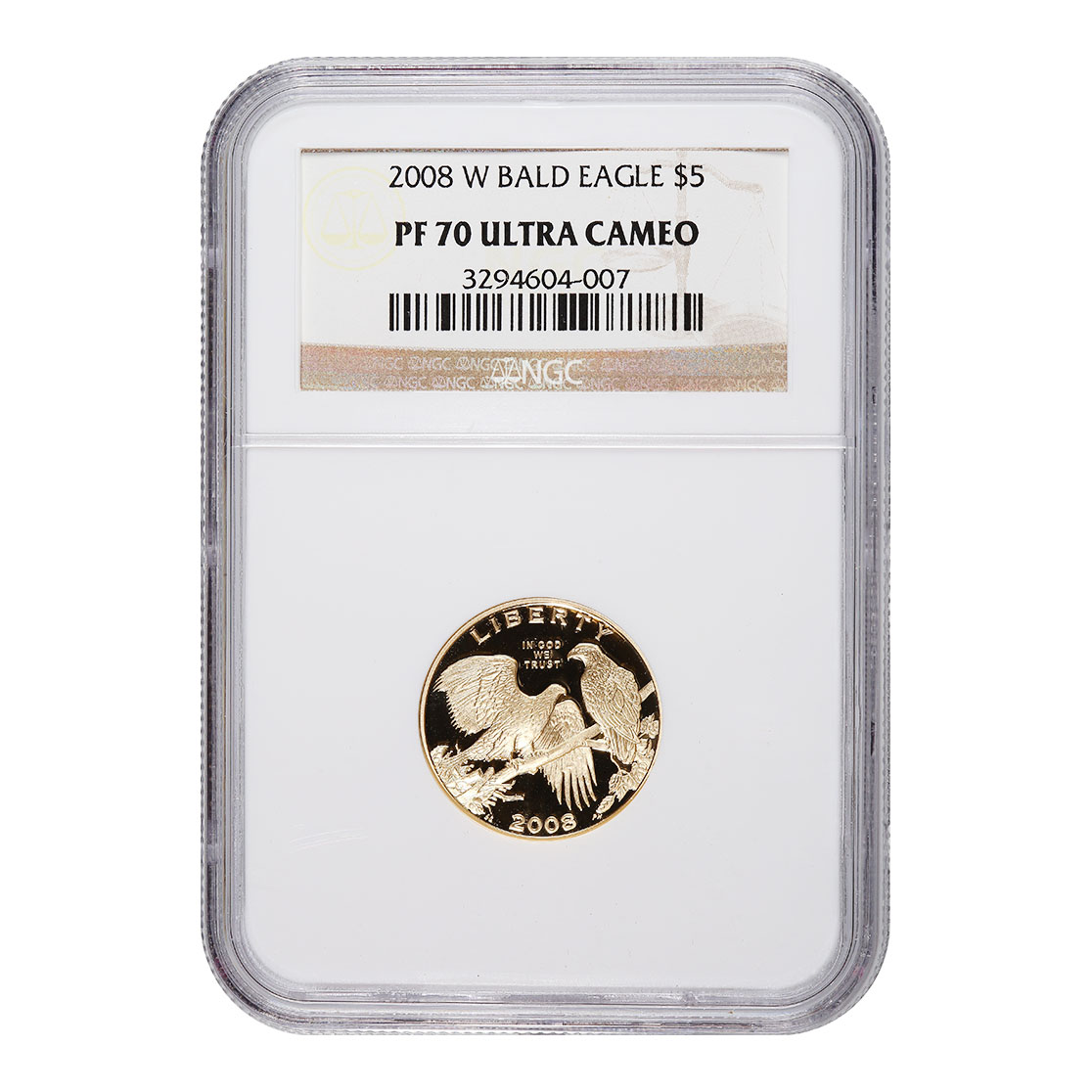 Certified Commemorative $5 Gold 2008-W Proof Bald Eagle PF70 NGC