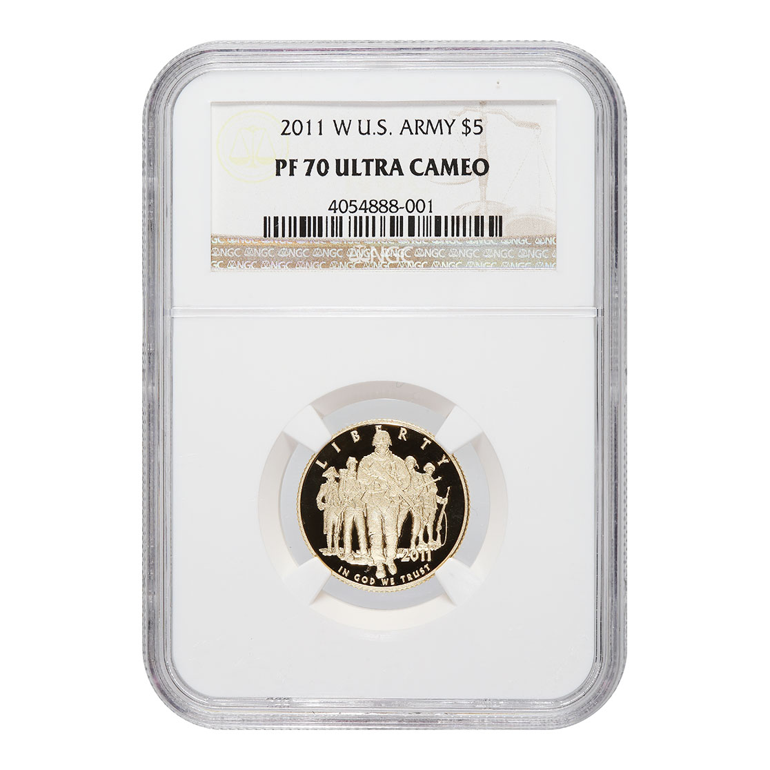 Certified Commemorative $5 Gold 2011-W US Army PF70 NGC