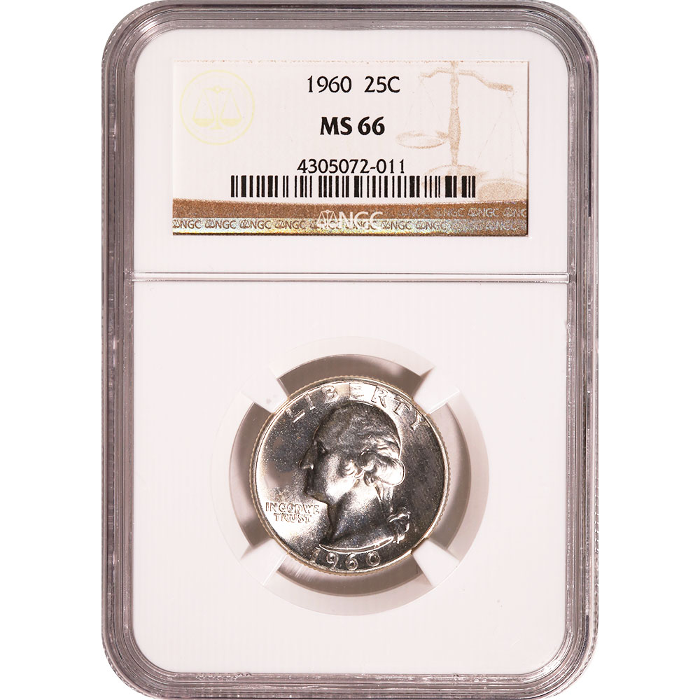 Certified Washington Quarter 1960 MS66 NGC