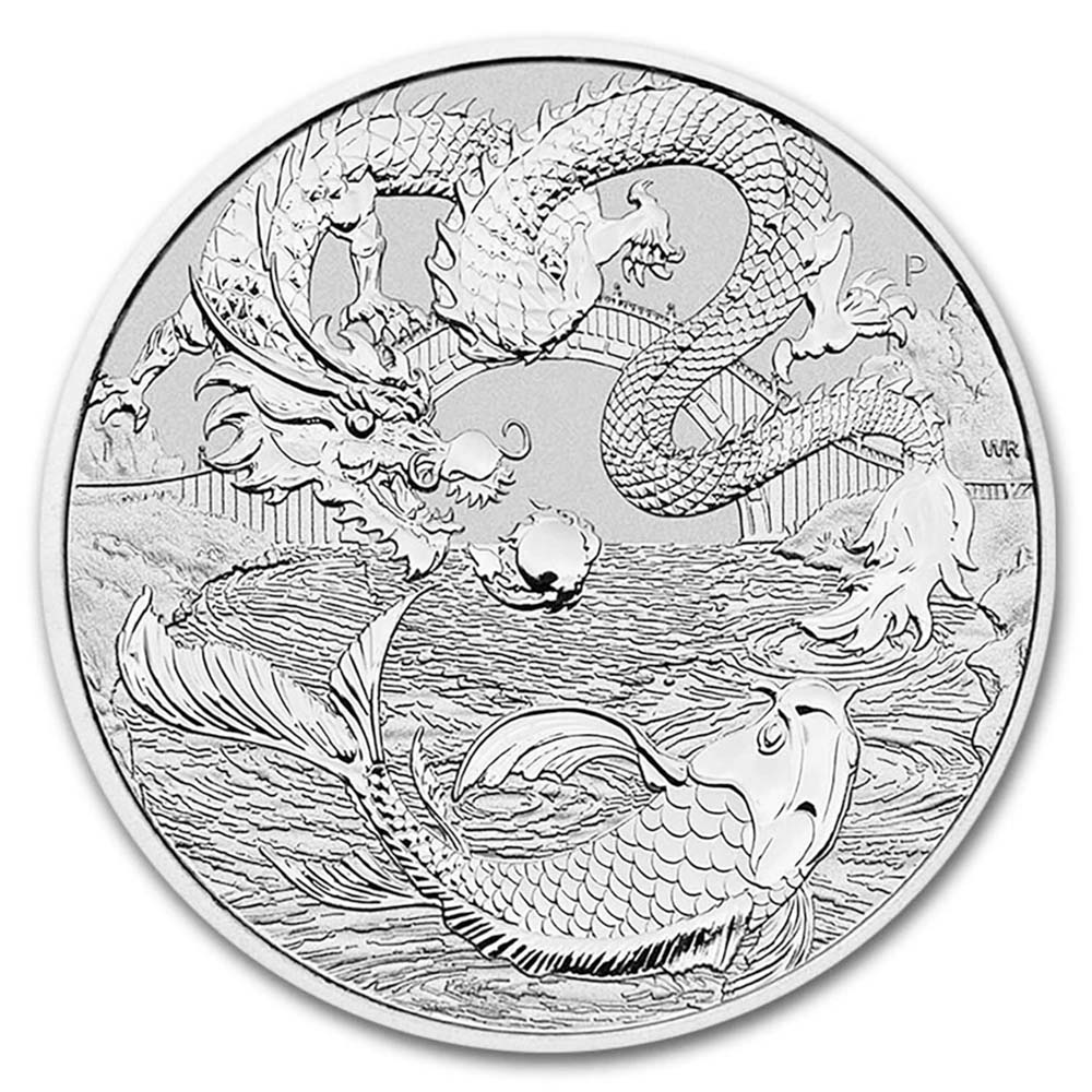 Australia 1 Ounce Silver 2023 Myths & Legends--Dragon & Koi