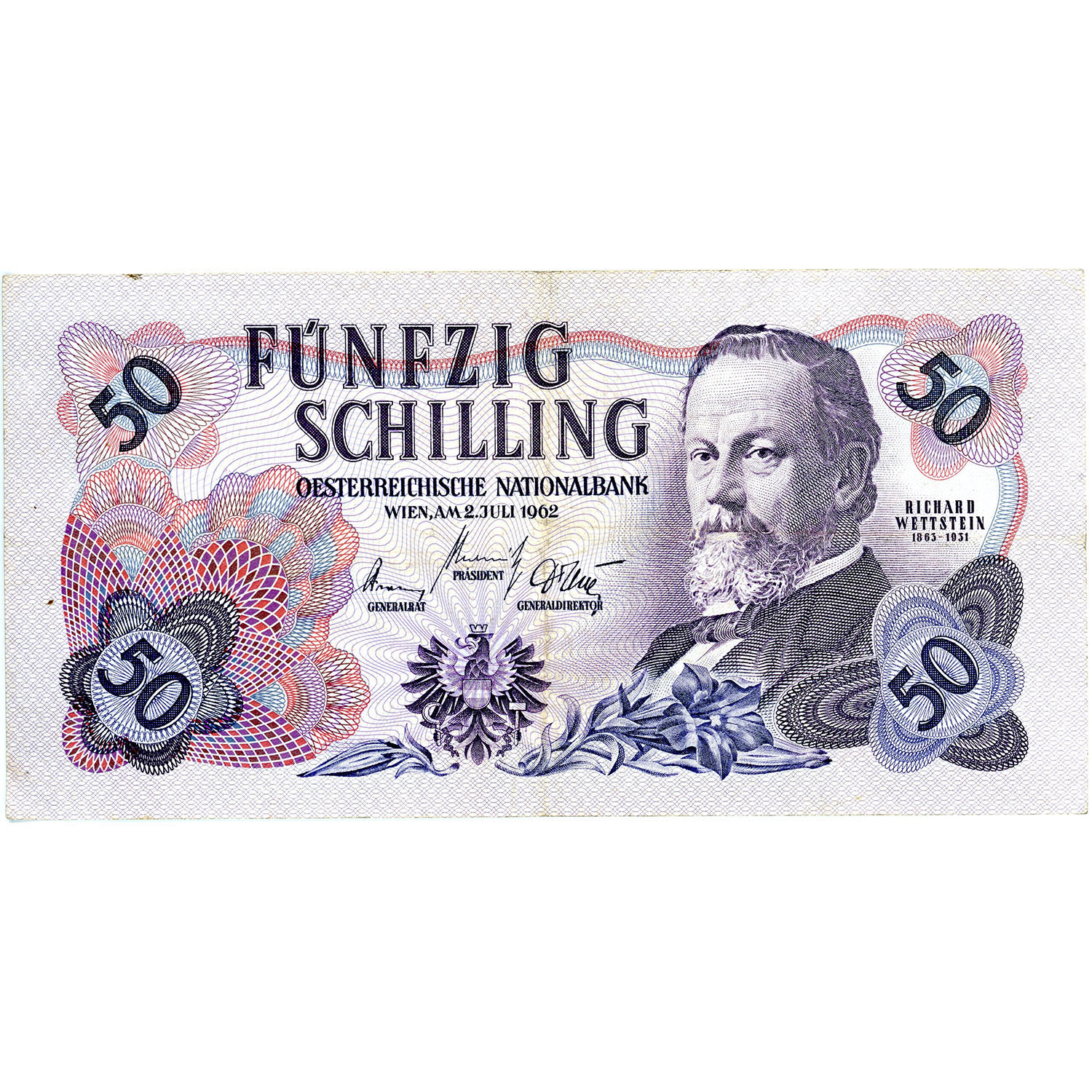 Austria 50 Schilling 1962 P#137a VF