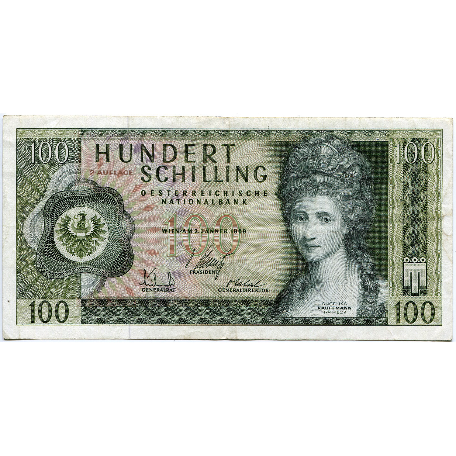 Austria 100 Schilling 1969 P#146a VF