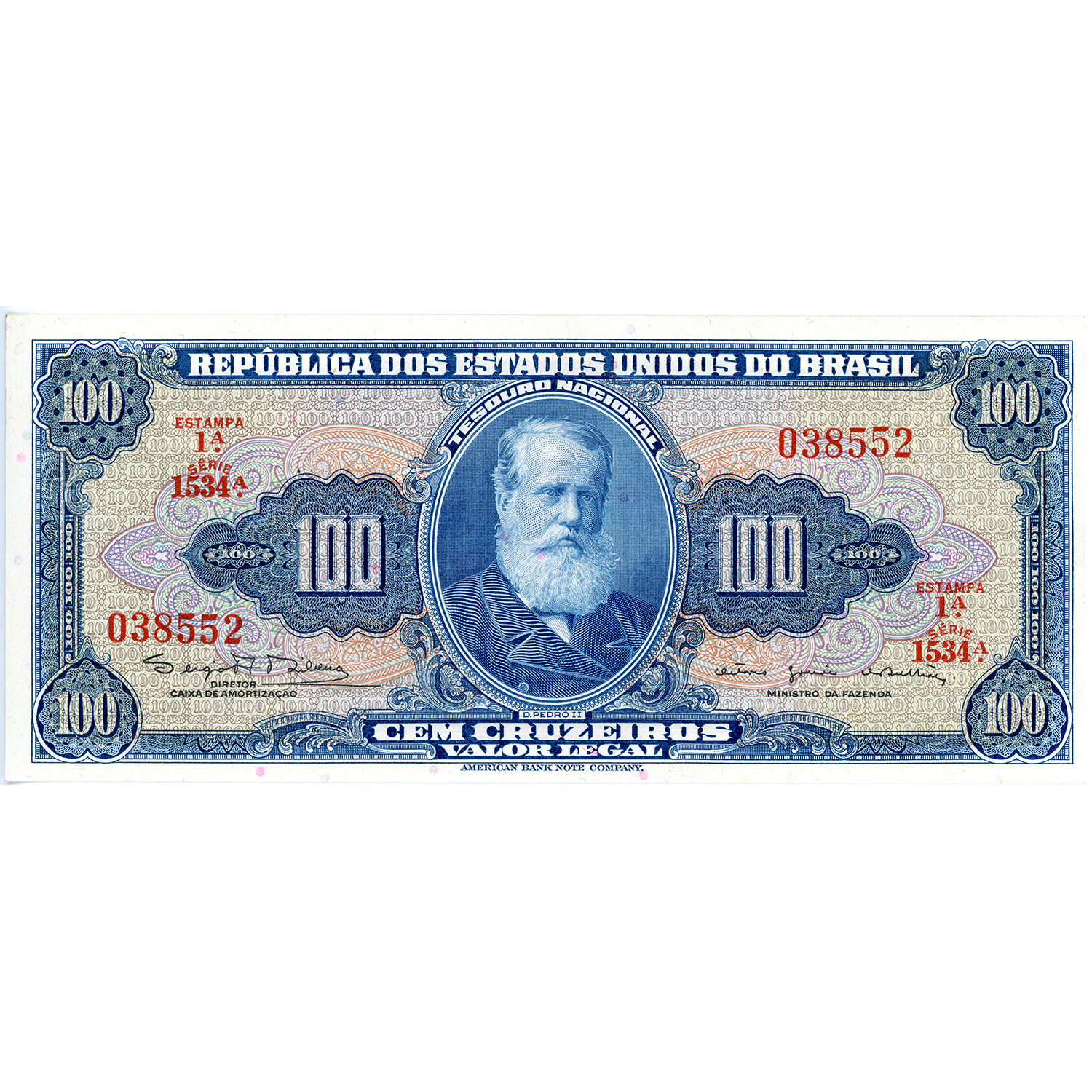 Brazil 100 Cruzeiros 1964 P#170c UNC