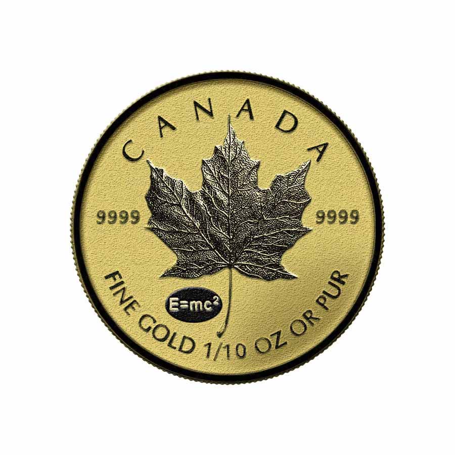 Canada 1/10 Ounce Gold Maple Leaf Reverse Proof 2015 E=MC2
