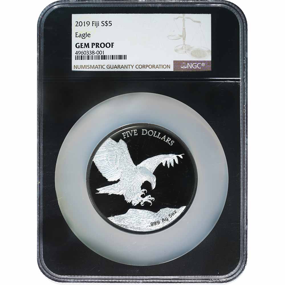 Fiji 5 Oz. Silver 2019 Eagle Gem Proof NGC