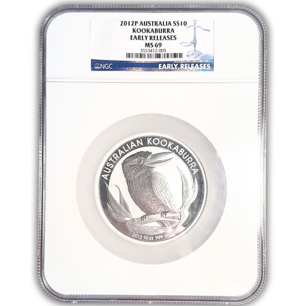 Certified 2012P Australia 5 oz Silver Kookaburra MS69 Early Releases NGC