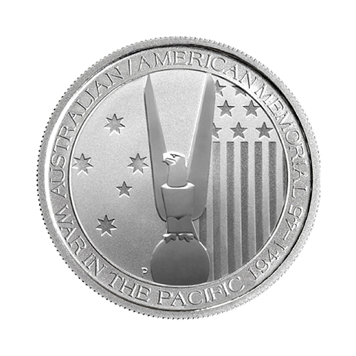 2013 Australian 1/2 oz Silver American Memorial "War In Pacific"