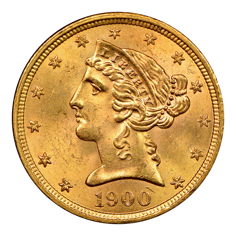 $5 Liberty Gold Raw Coins