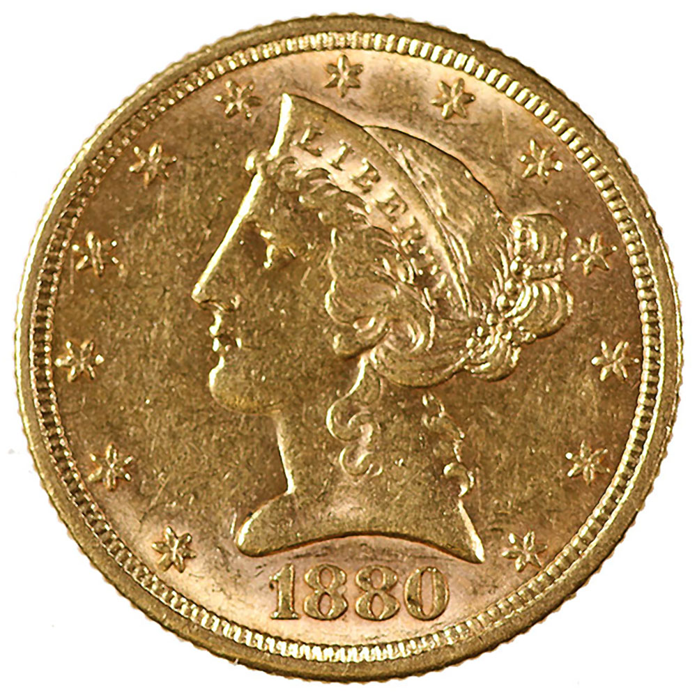$5 Gold Liberty Coins AU