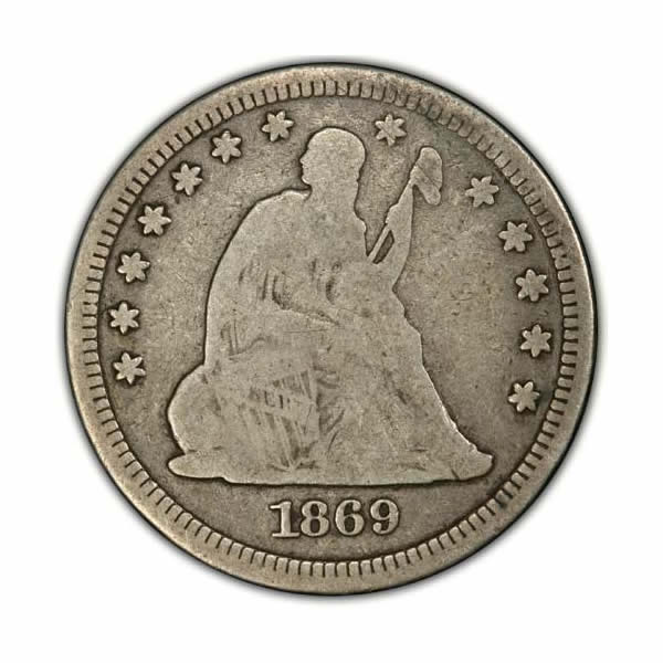 Seated Liberty Quarters Very Good 