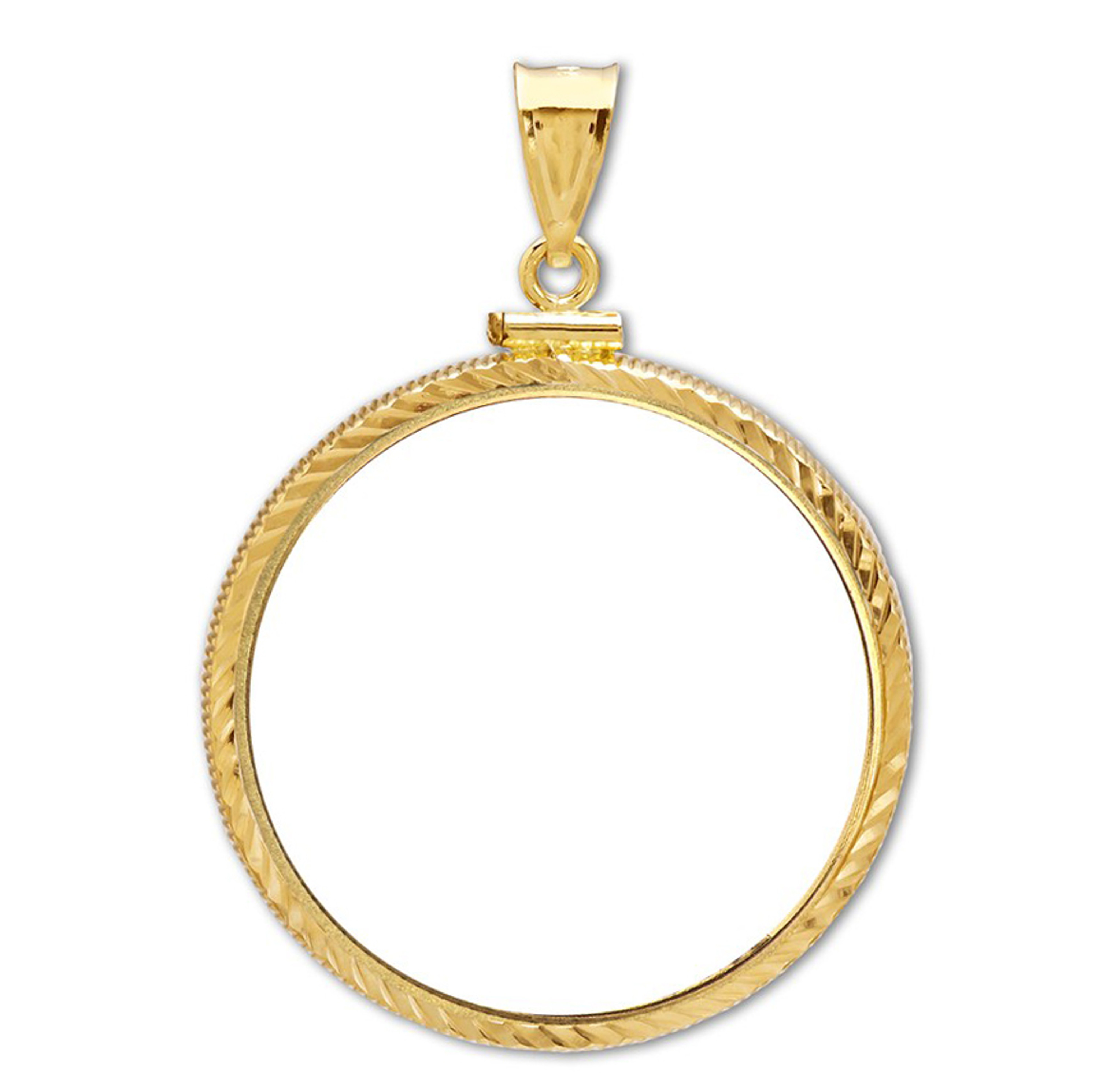 14kt Gold Bezels Diamond-Cut