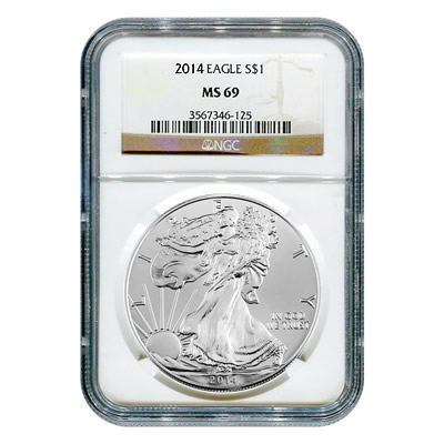 Certified Uncirculated Silver Eagle 2014 MS69 NGC