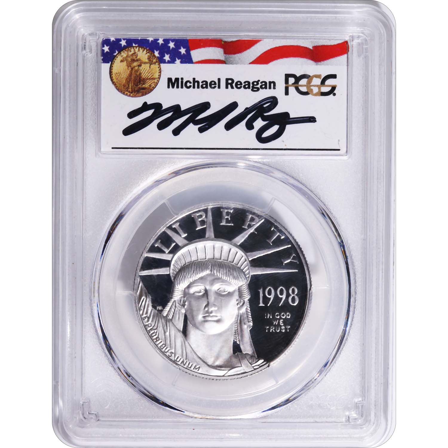 Certified Platinum American Eagle Proof 1998-W One Ounce PF70 PCGS Reagan Legacy Series