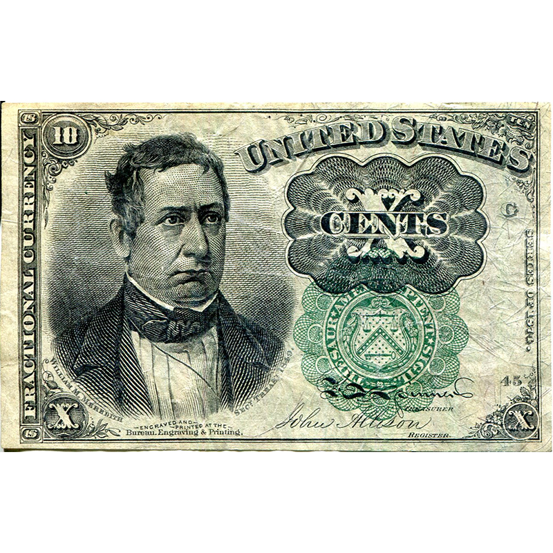 Fractional Currency 10 cents 1874 Fifth Issue FR#1264 F-VF