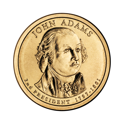 2008 P John Quincy Adams Uncirculated One Dollar 25 Golden Coin Roll $1 
