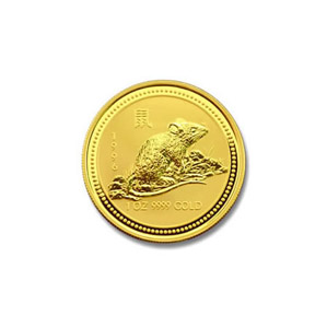 1996 Australia 1/10 oz Gold Lunar Rat
