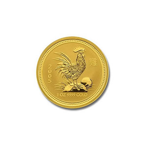 2005 Australia 1/10 oz Gold Lunar Rooster
