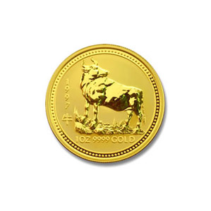 1997 Australia 1/4 oz Gold Lunar Ox