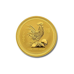 2005 Australia 1/4 oz Gold Lunar Rooster