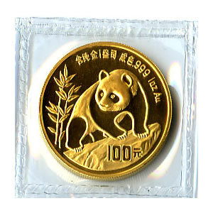 Chinese Gold Panda 1 Ounce 1990