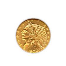 Early Gold Bullion $5 Indian Uncirculated