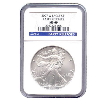 Burnished 2007-W Silver Eagle MS69 NGC Early Release