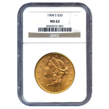 Certified US Gold $20 Liberty MS62 (Dates Our Choice) PCGS or NGC
