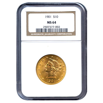 Certified US Gold $10 Liberty MS64 (Dates Our Choice) PCGS or NGC