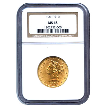 Certified US Gold $10 Liberty MS63 (Dates Our Choice) PCGS or NGC