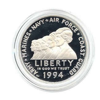 US Commemorative Dollar Proof 1994-P Woman in Service