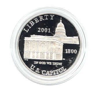 US Commemorative Dollar Proof 2001-P Capitol Visitor Center