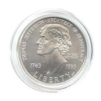 US Commemorative Dollar Uncirculated 1993-P Jefferson