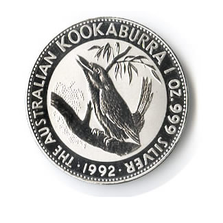 Australian Kookaburra 1 oz. Silver 1992