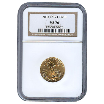 Certified American $10 Gold Eagle 2003 MS70 NGC