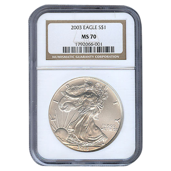 Certified American Silver Eagle 2003 MS70 NGC