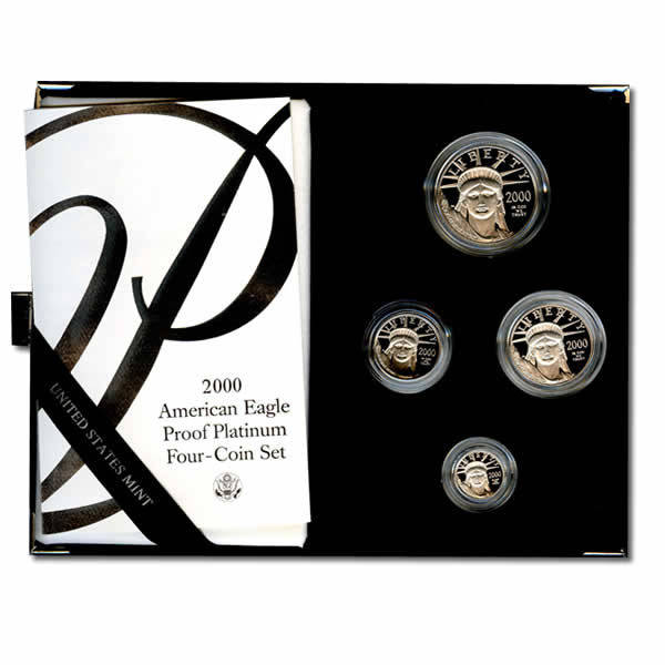 Platinum American Eagle Proof 2000 Four Piece Set with Box