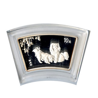 Chinese Silver Fan 1 Ounce 2006 Dog