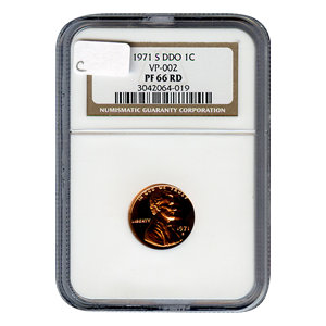 Certified Lincoln Cent 1971-S DDO PF66 RD VP-002 C