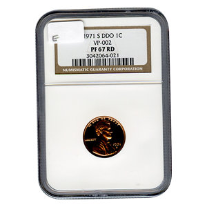 Certified Lincoln Cent 1971-S DDO PF67 RD VP-002 E