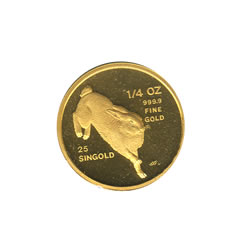 Singapore Gold Quarter Ounce 1987 Rabbit