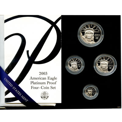 Platinum American Eagle Proof 2003 Four Piece Set with Box