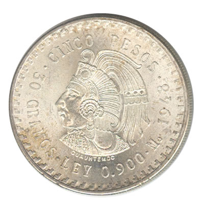 Mexico 5 pesos 1947-1948 Cuauhtemoc