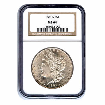 1881 Morgan Dollar MS-64 NGC 