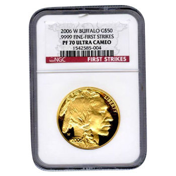 Certified Proof Buffalo Gold Coin 2006-W One Ounce PF70 First Strike