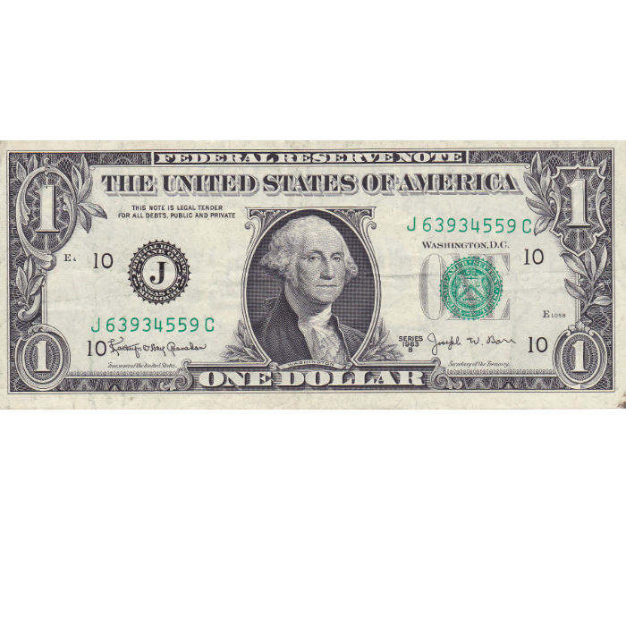 1963B $1 Barr note XF-AU